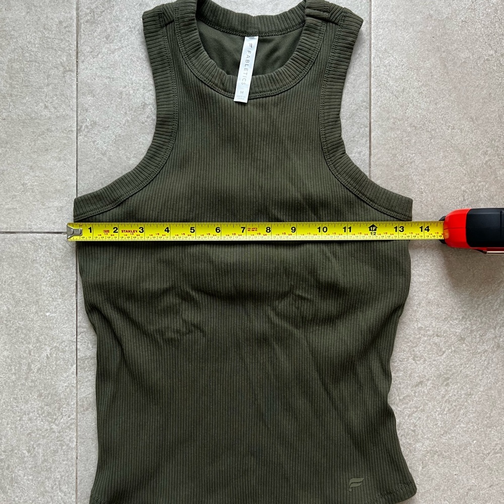 Fabletics Olive Ribbed Tank Top - Picture 2 of 6